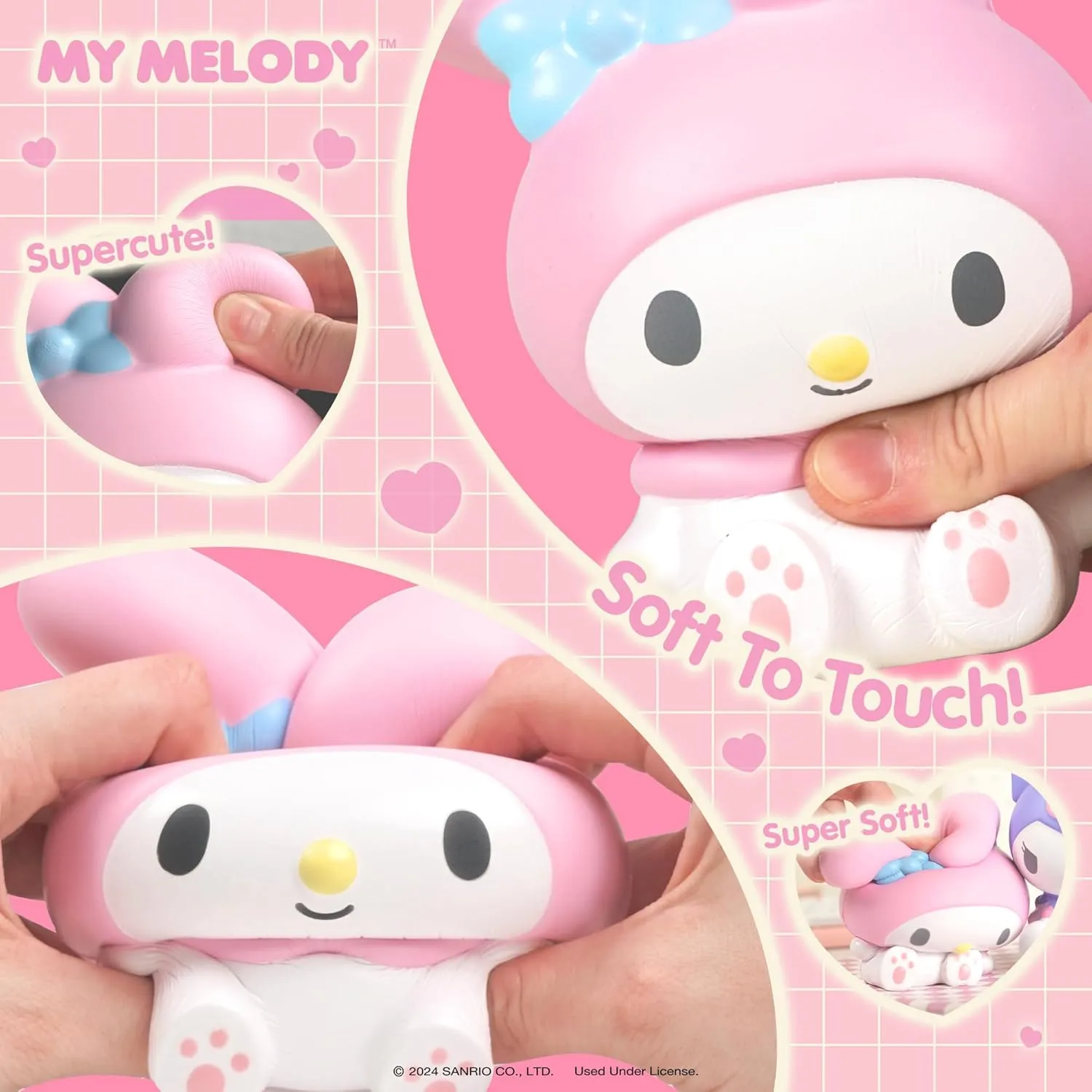 Hamee SquiSHU Buddy Hello Kitty and Friends My Melody, Cute Birthday Gift, Official Merchandise, Toys for Kids & Adult, Model Squishy for Collectors