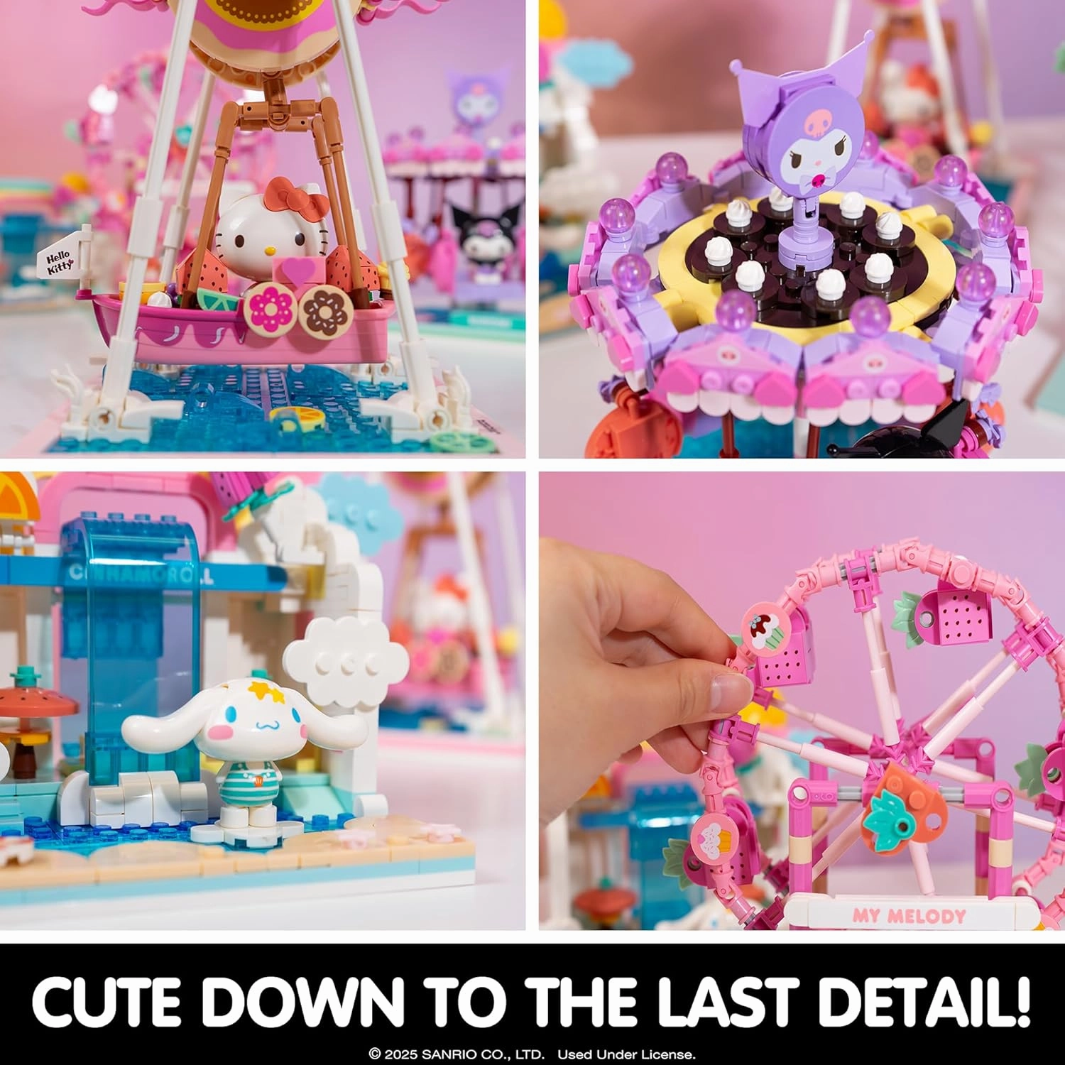 Hamee Sanrio Hello Kitty and Friends ‘Summer Wunderland’ Cute Water Theme Park Building Block Set Birthday Gift, Party Favor, Stress Relief, Collectible Toy, Sanrio Fan, Relaxation – Kuromi