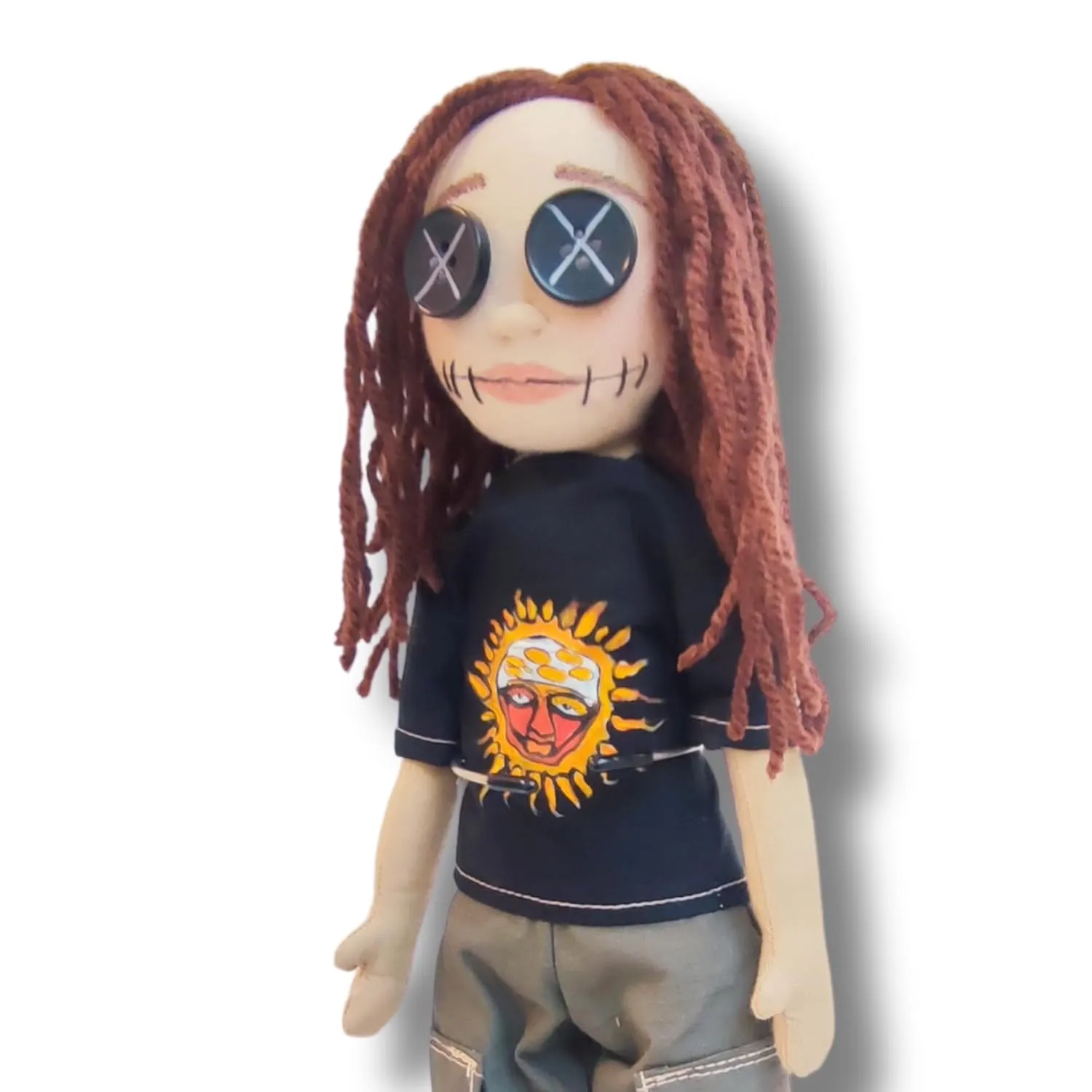 Handcrafted Custom Doll with Button Eyes, Turn Your Photo into a Personalized Cloth Doll, Ideal Gift for Any (12 Inches)