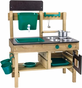 Hape Outdoor Kitchen | Mud Kitchen Wooden Toy Playset with Accessories, for Children Ages 3  Years