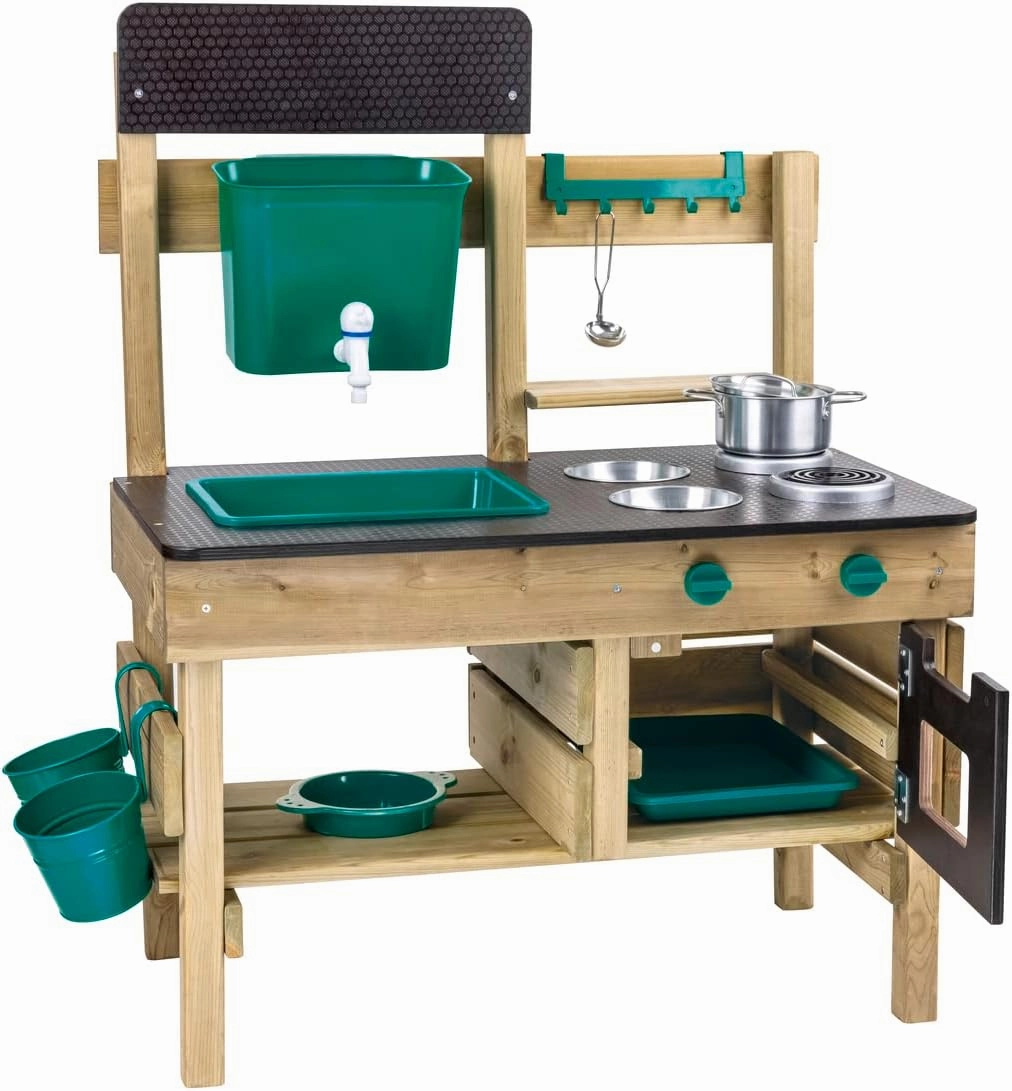 Hape Outdoor Kitchen | Mud Kitchen Wooden Toy Playset with Accessories, for Children Ages 3  Years