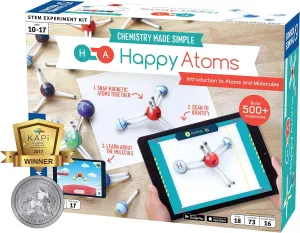Happy Atoms Magnetic Molecular Modeling Introductory Set | Intro to Atoms, Molecules, Bonding, Chemistry | Create 508 Molecules | 73 Activities | Plus Free Educational App for iOS, Android