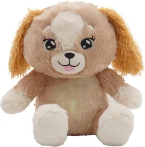 Happy Nappers Brown Dog - Musical Light Up Bedtime Plush - Plays 3 Lullabies, Soft Stuffed Animal, Day & Night Soothing Toy, Kids
