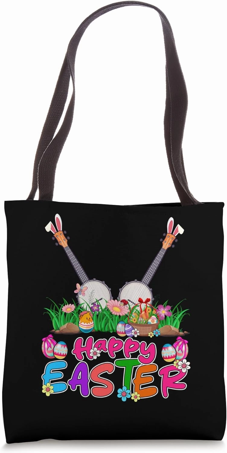Happy Easter Bunny Banjo Instrumentalist Costume Player Tote Bag