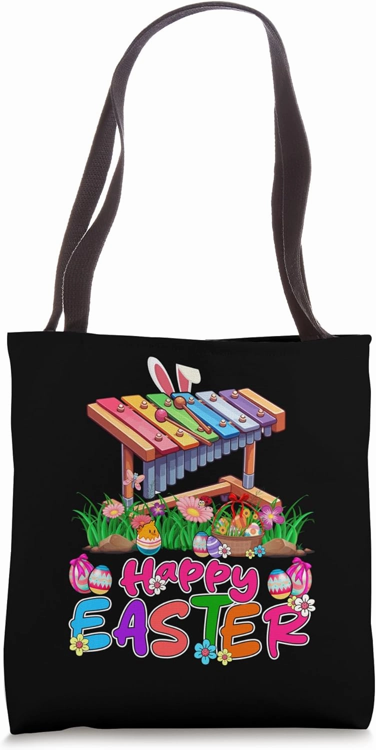 Happy Easter Bunny Xylophone Instrumentalist Costume Player Tote Bag