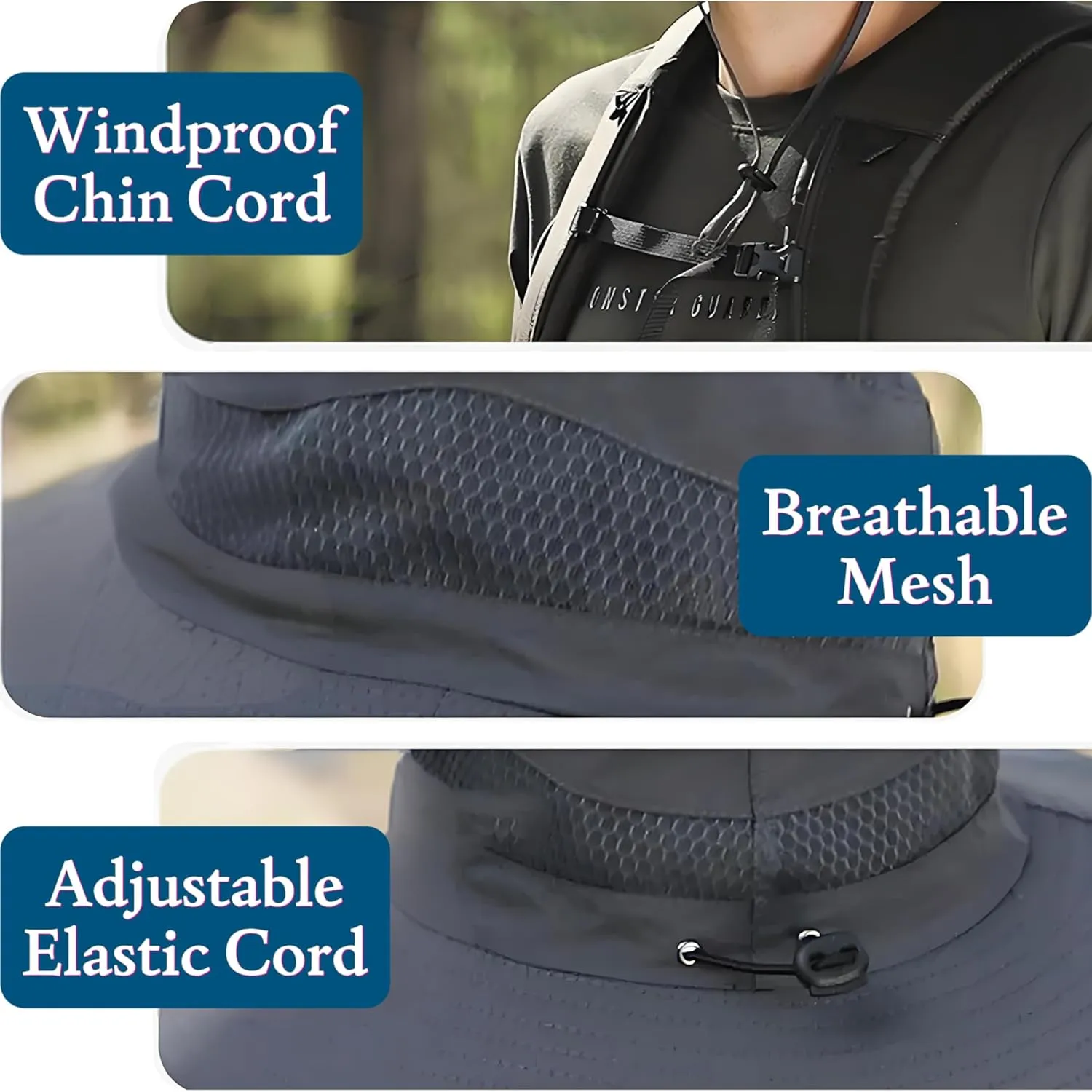 Hat with Fans Solar Power, Solar Fan Hat for Men Women, UPF 50  Removable&USB Charging for Outdoor Hiking Camping Fishing