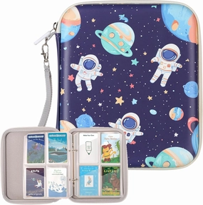 HBK Card Holder for Yoto Cards, 80 Pockets Mini Card Binder with Zipper & Strap, Portable Waterproof Card Album Organizer for Player & Mini Audiobook Cards Storage (Space)