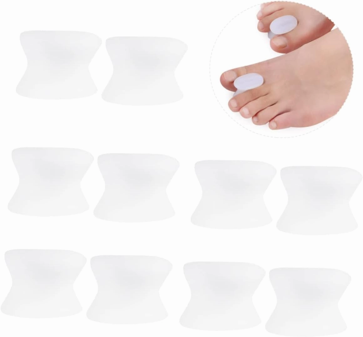 Healifty 15pairs Toe Separators for Bunion Relief Comfortable Foot Care Tool for Men Women Flexible Maintain Toe Alignment and Prevent Rubbing