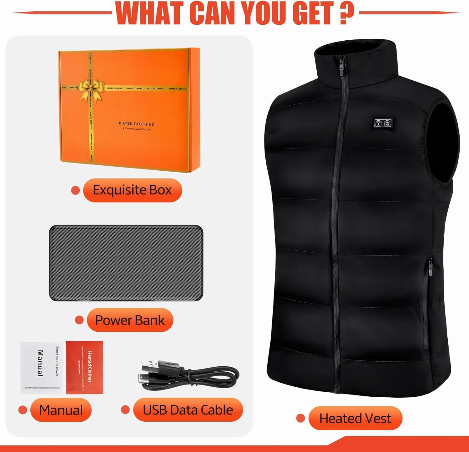 Heated Vest for Men Women, Lightweight Heated Jacket Electric Heated Vest with Battery Pack Included 16000mAh