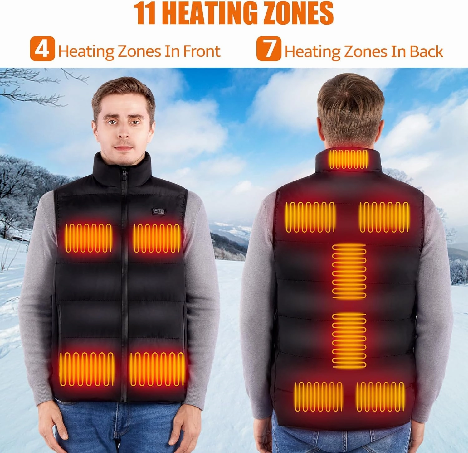 Heated Vest for Men Women, Lightweight Heated Jacket Electric Heated Vest with Battery Pack Included 16000mAh