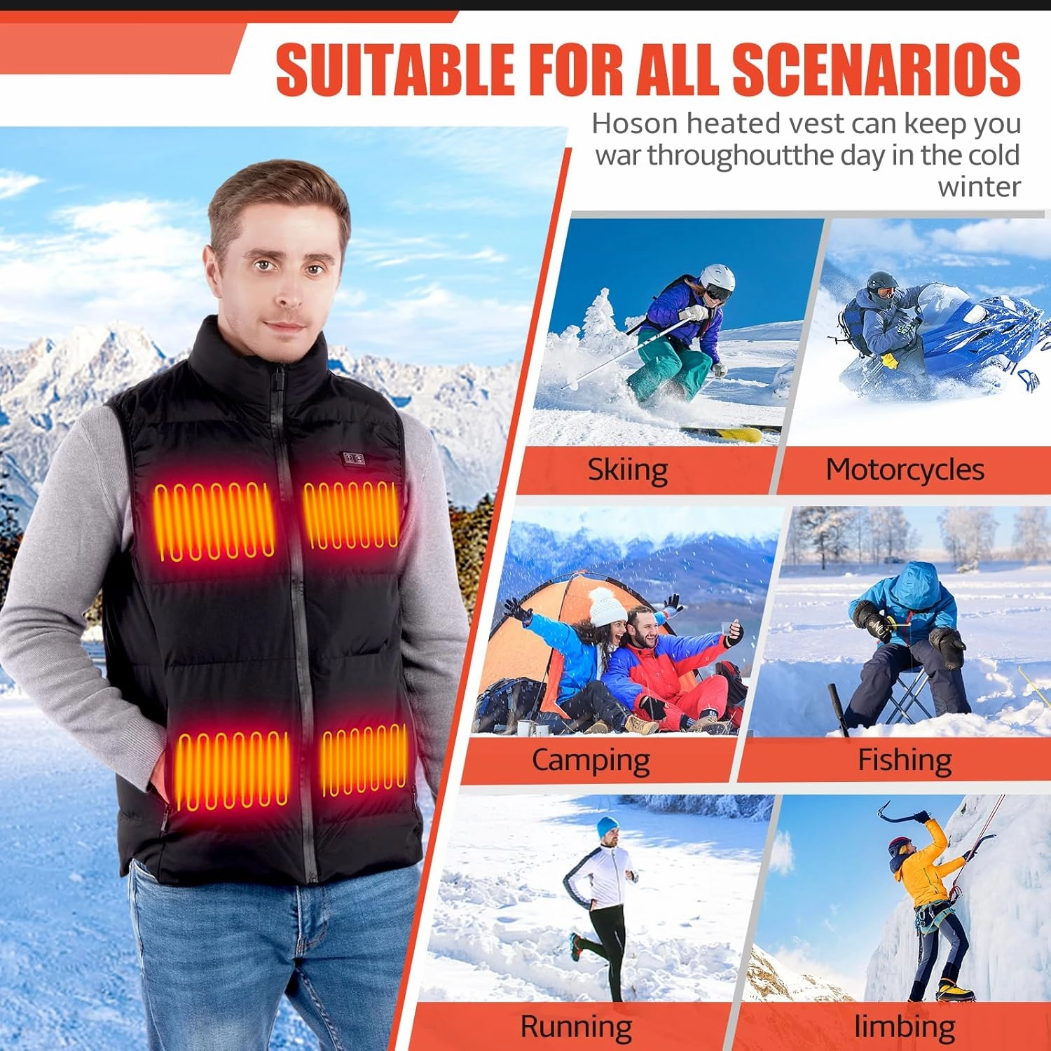 Heated Vest for Men Women, Lightweight Heated Jacket Electric Heated Vest with Battery Pack Included 16000mAh