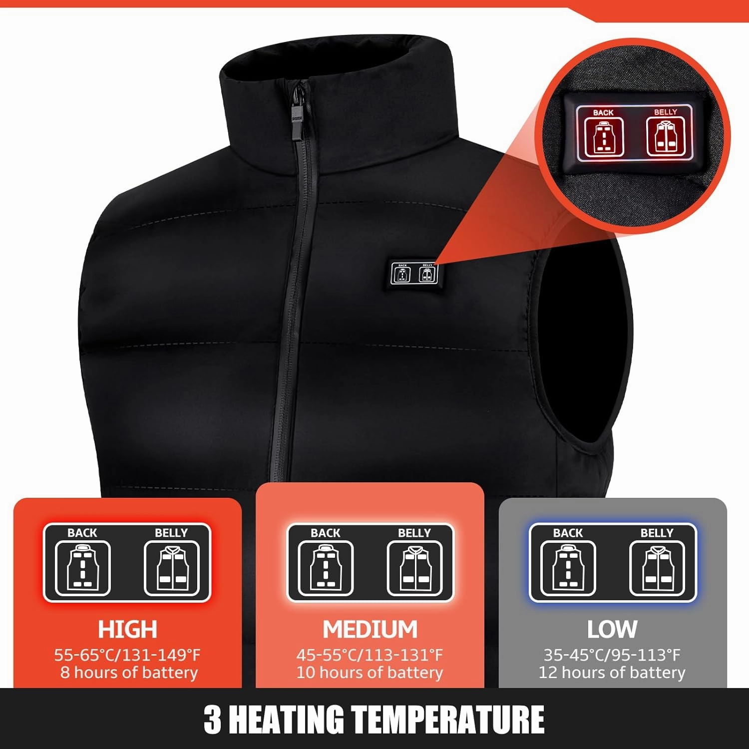 Heated Vest for Men Women, Lightweight Heated Jacket Electric Heated Vest with Battery Pack Included 16000mAh