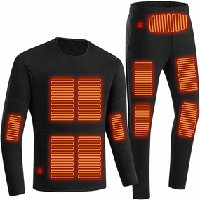 Heated Warm Underwear for Men Women 22 Zone Heating Pad USB Thermal Soft Trousers Top (Batteries Not Included)