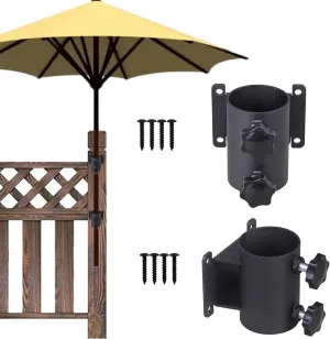 Heavy Duty Patio Umbrella Holder,Patio Umbrella Stand Umbrella Clamp Mount Bracket for Deck Railing, Mount to Deck, Fences ,Balcony or Outdoor Courtyard etc (2)