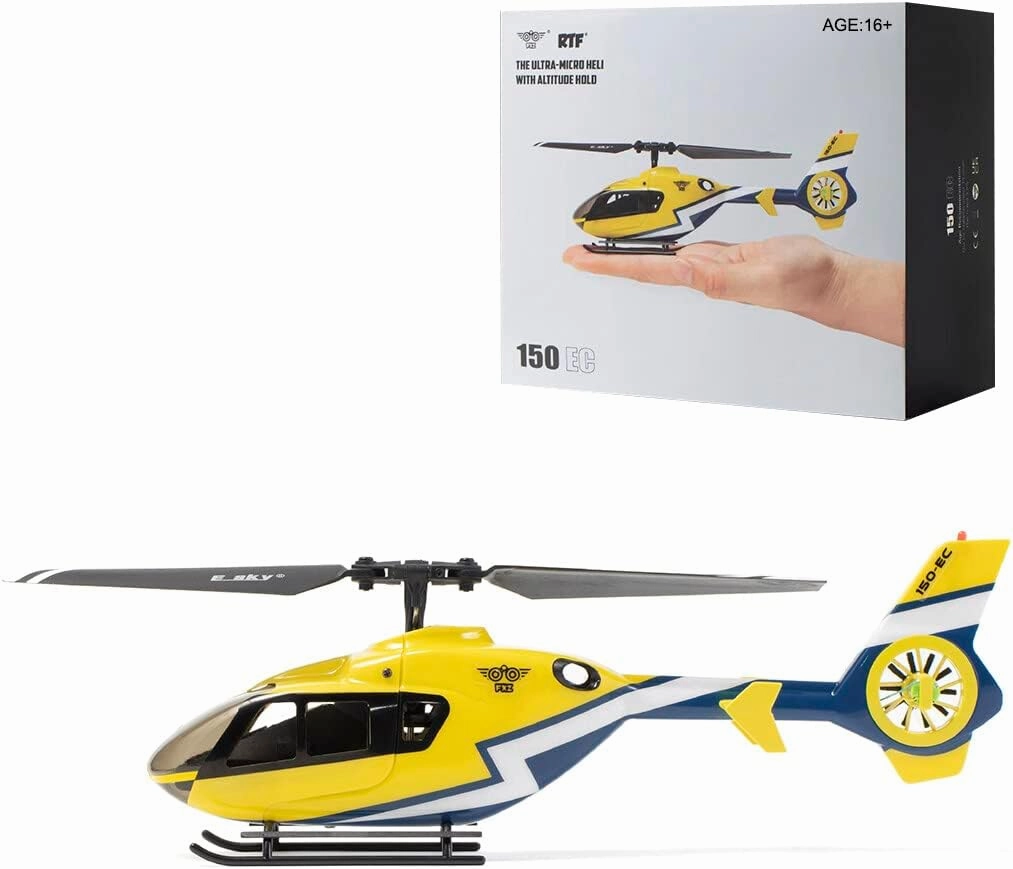 Heli European EC-135 Model Micro Remote Control Helicopter, 1/68 Scale 2.4G 6-axis Gyro Height Hold Hover, RC Airplanes Toys (RTF/Mode 2 Left-Hand Throttle)