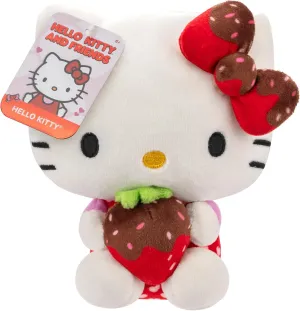 Hello Kitty and Friends 8" Plush with Chocolate Covered Strawberry - Officially Licensed Sanrio Product - Cute Soft Doll Stuffed Animal Toy - Gift for Kids, Boys, Girls - 2 