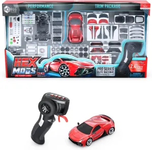 HEXBUG HEXMODS Pro Series Elite Raceway, Rechargeable RC Car, Buildable Scale Model for Kids and Adults, 2.4 Ghz Controller and Trackset Included, Ages 14 and Up