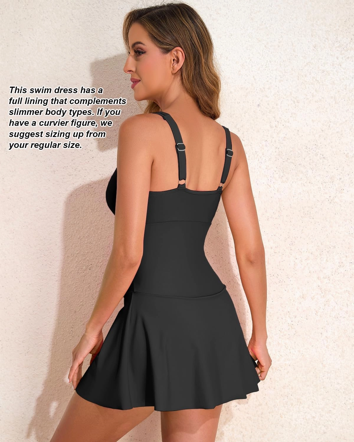 HEYTALALA Women One Piece Swimsuits with Skirt Tummy Control Swimdress Cutout Bathing Suits Wrap Push Up Swim Dress