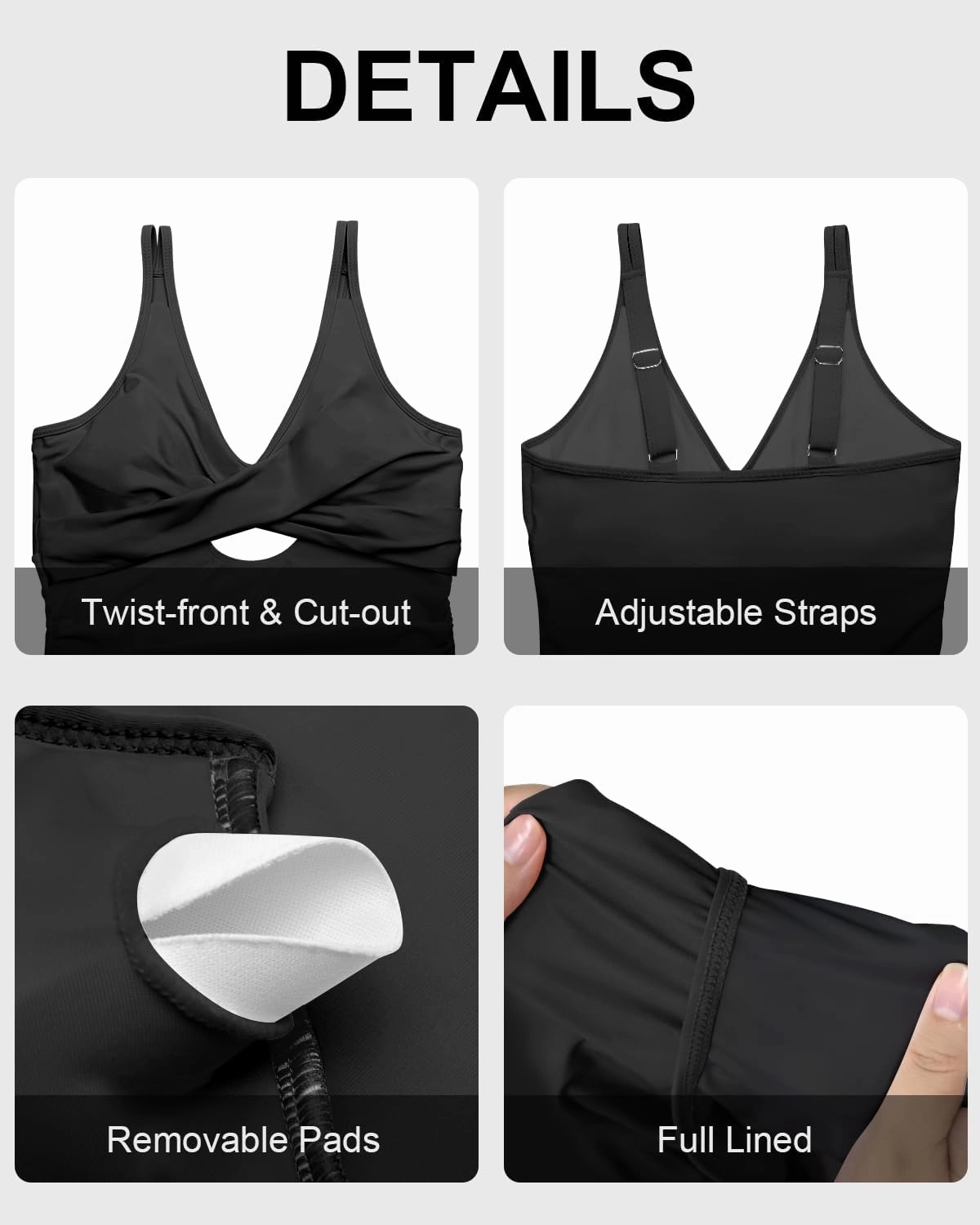 HEYTALALA Women One Piece Swimsuits with Skirt Tummy Control Swimdress Cutout Bathing Suits Wrap Push Up Swim Dress