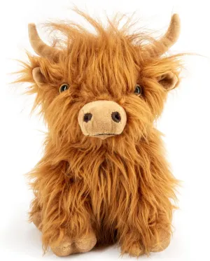 Highland Cow Stuffed Animal Toy - Brown Stuffed Animal Highland Cow Gift for Girls and Kids