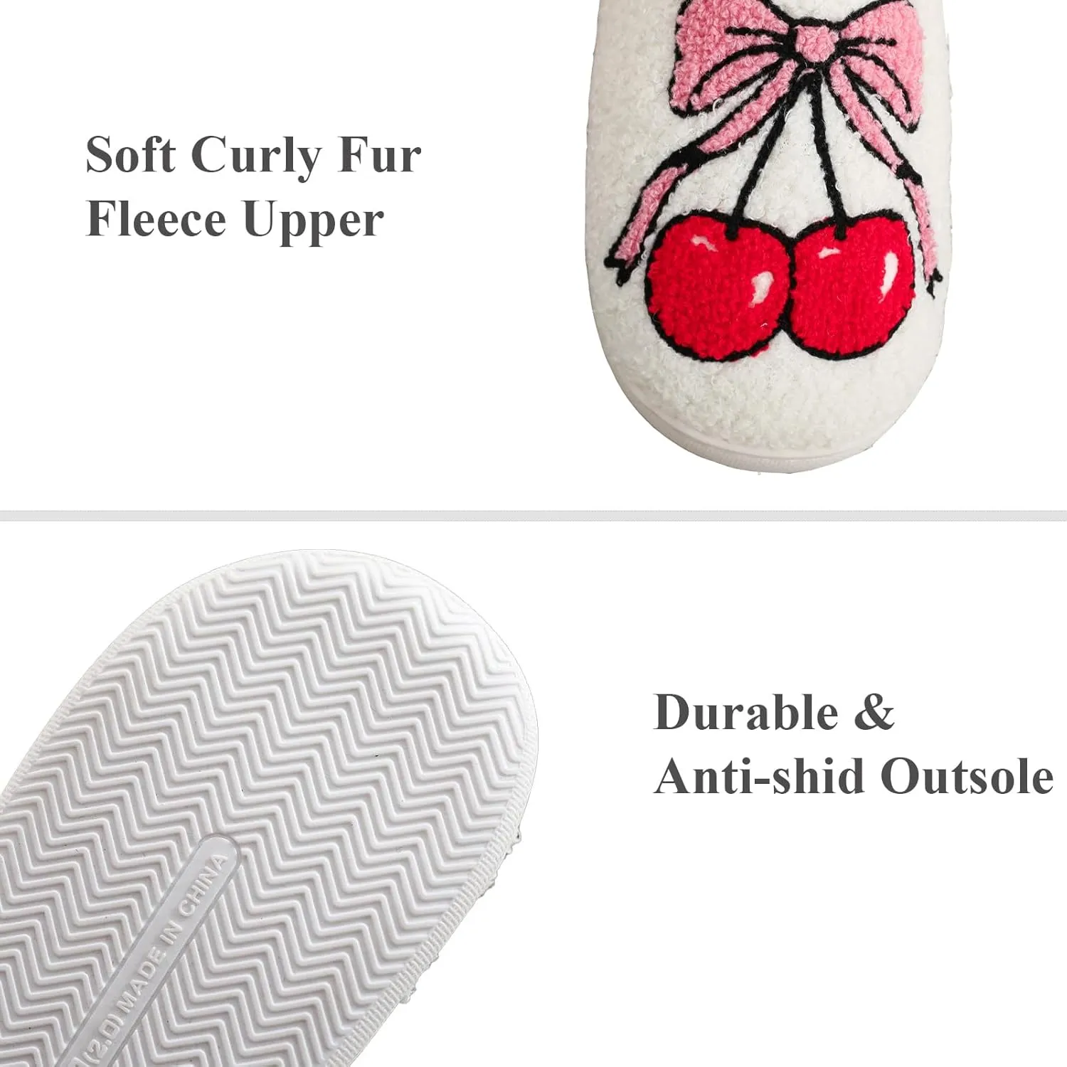 Home Slippers for Women Men Retro Soft Plush Lightweight Pineapple Strawberry Pumpkin Slippers Slip-on Cozy Indoor Outdoor Slippers Anti-Skid Sole 37-38
