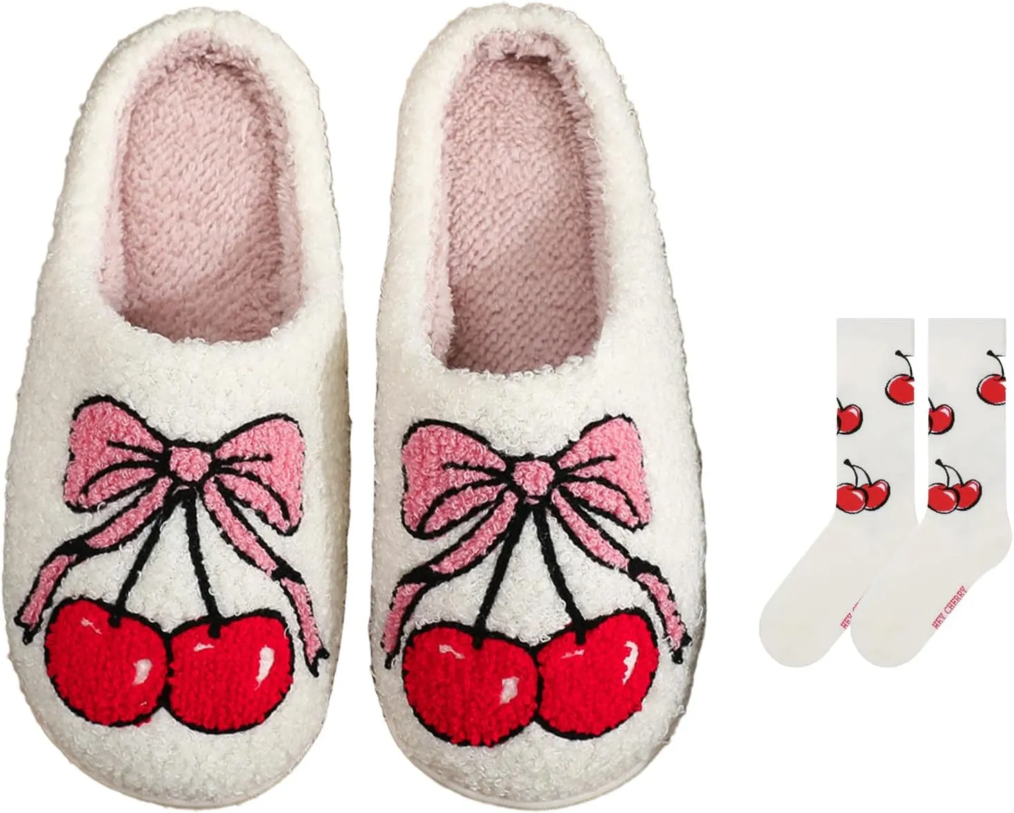 Home Slippers for Women Men Retro Soft Plush Lightweight Pineapple Strawberry Pumpkin Slippers Slip-on Cozy Indoor Outdoor Slippers Anti-Skid Sole 37-38