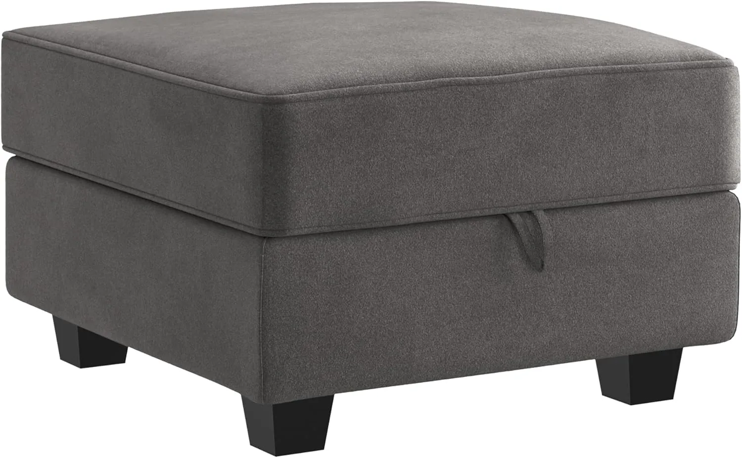 HONBAY Ottoman Module for Modular Sectional Sofa, Storage Ottoman Square Ottoman Bench for Living Room, Velvet Grey