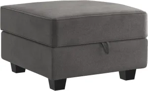 HONBAY Ottoman Module for Modular Sectional Sofa, Storage Ottoman Square Ottoman Bench for Living Room, Velvet Grey