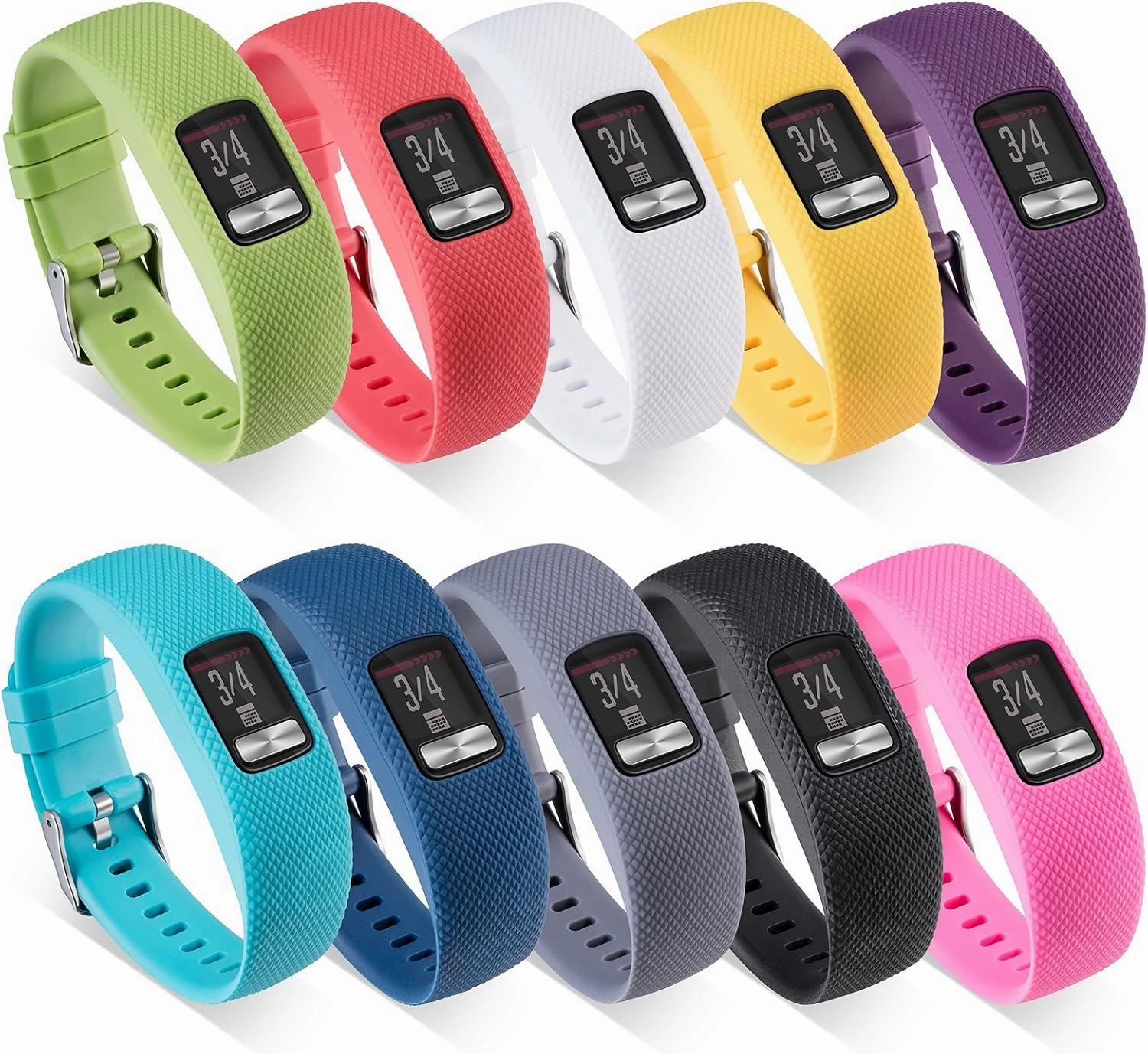 honecumi Vivofit 4 Bands Compatible with Garmin Vivofit 4 Watch Band Strap Bracelet Wristband for Men Women Replacement Accessory- Vivofit 4 Silicone Watchband with Metal Clasp Buckle Small Large