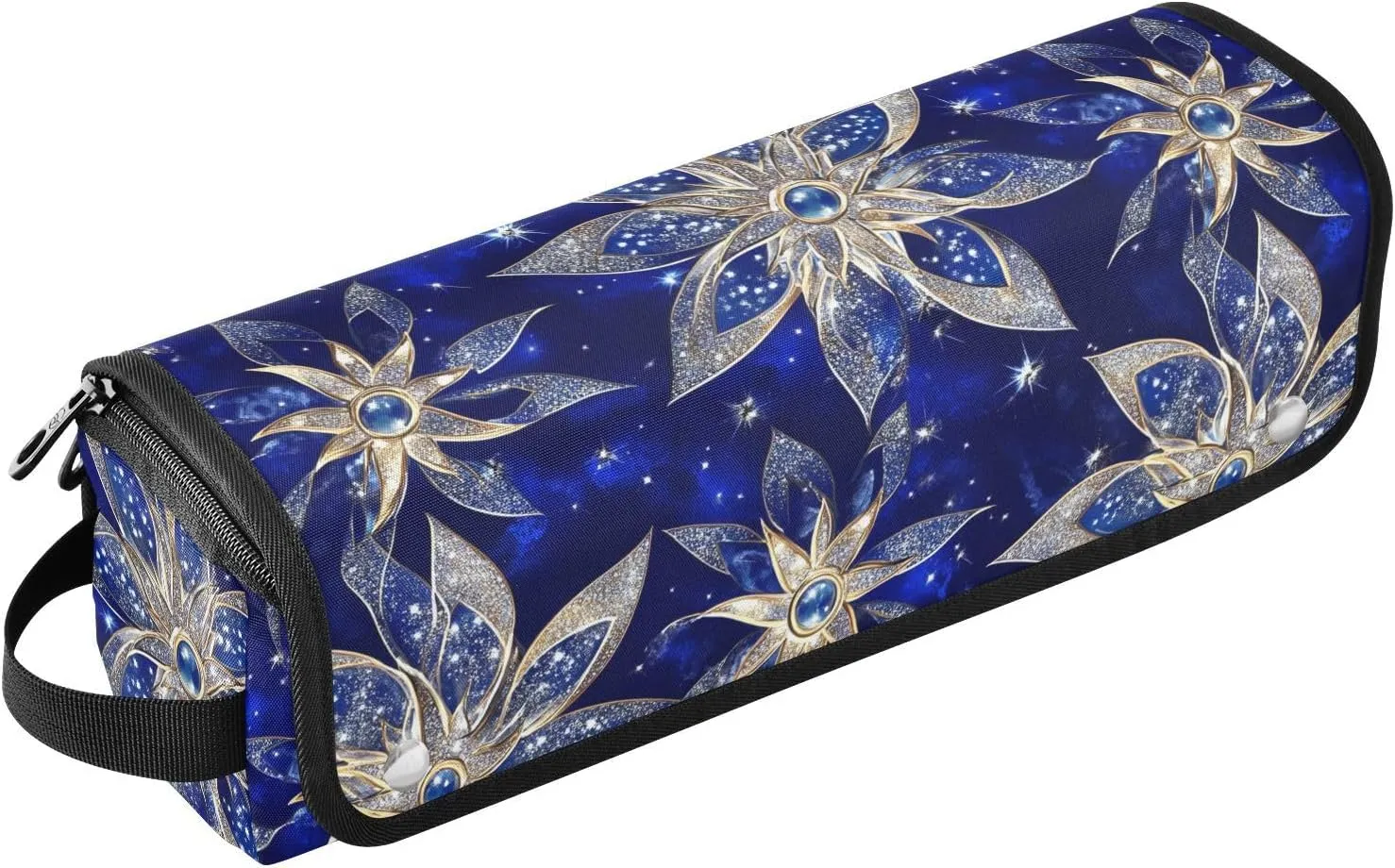 Hot Hair Tools Travel Bag with Iron Mat Waterproof Curling Iron Travel Case for Hot Tools Curling Iron Flat Irons Hair Volumizer Styler, Stars Glittering Royal Blue