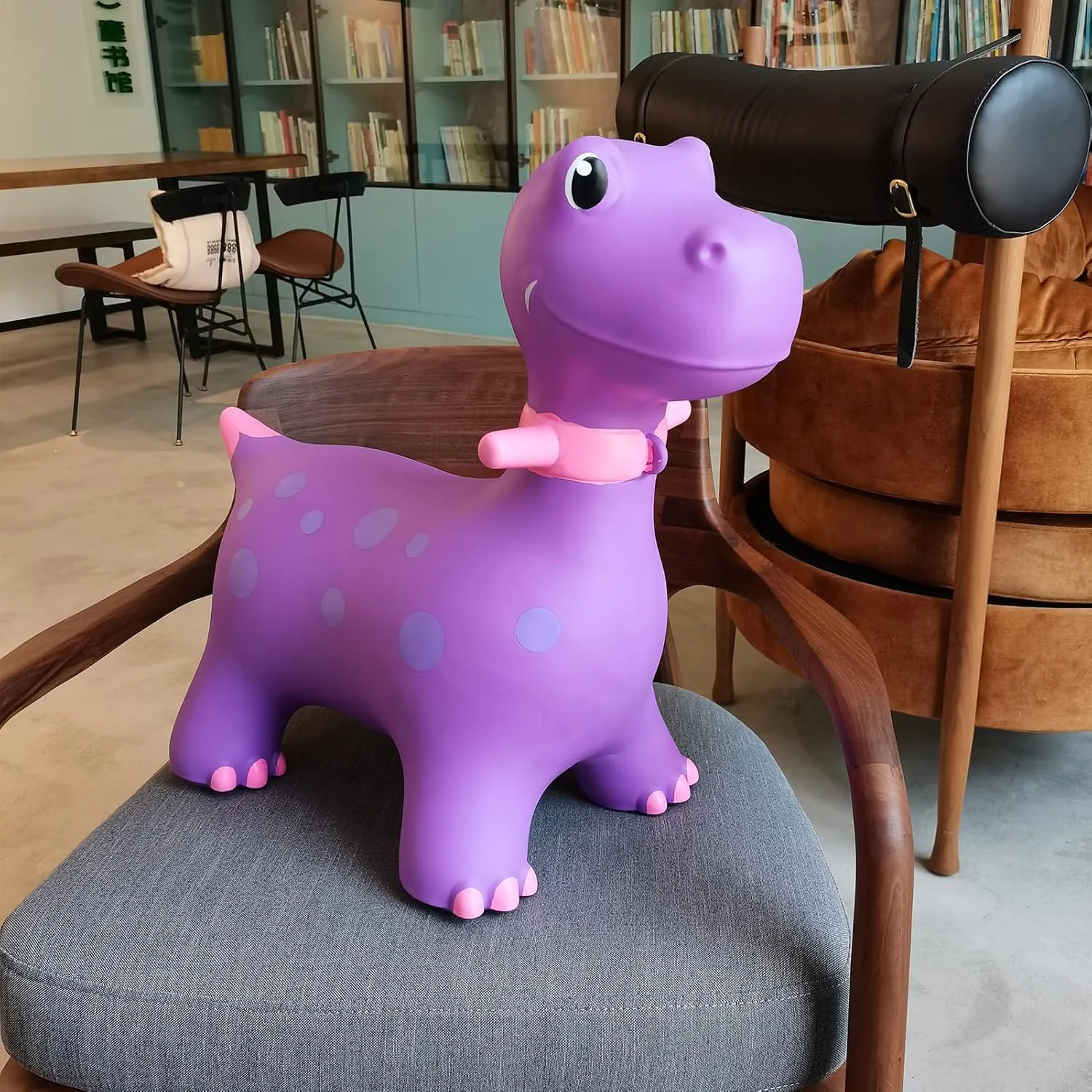 HotMax Bouncy Horse, Dinosaur Hopper Toys for Kids, Inflatable Ride on Bouncy Animals Toys for Toddlers, Jumping Horse for Baby Birthday Gift for Boy or Girl 18 Months 2-4 Year Old (Purple)