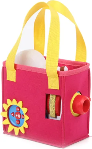 Hounyoln Case for Little Tikes Story Dream Machine Books,Felt Cloth Little Tikes Projector Toy Folding Bag Portable Carrying (Rose Red)