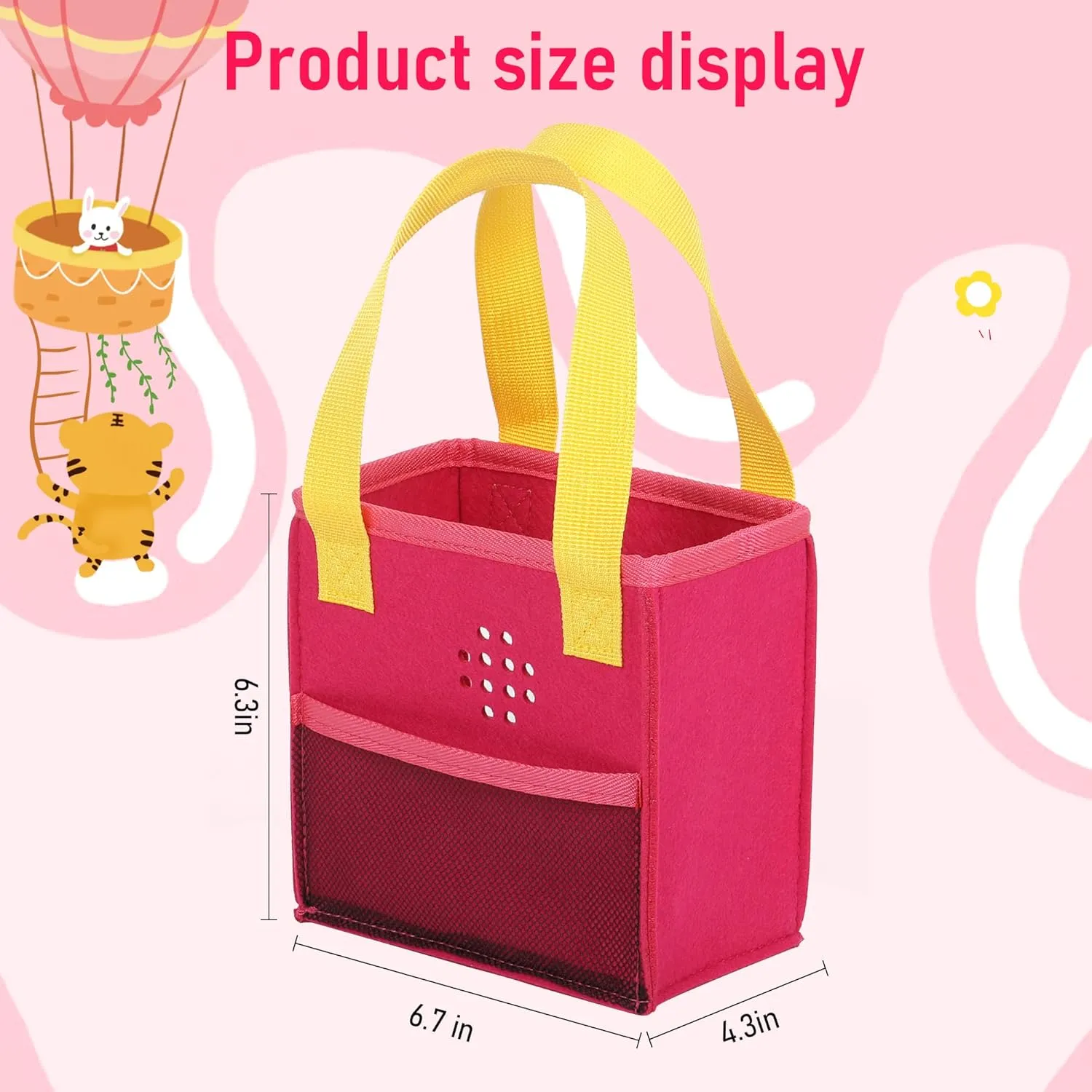 Hounyoln Case for Little Tikes Story Dream Machine Books,Felt Cloth Little Tikes Projector Toy Folding Bag Portable Carrying (Rose Red)