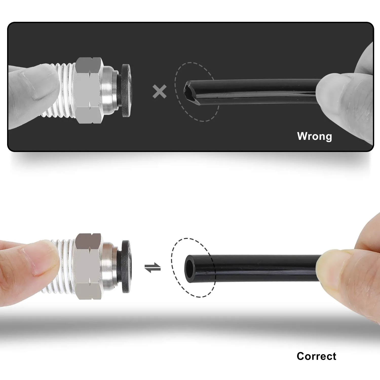 Hromee Air Line Tubing Kit, 1/4 Inch (6.35MM) OD x 32.8 Feet Polyurethane PU Tube and Push to Connect Fittings, 14 PCS Compressed Pipe and Accessories Kit