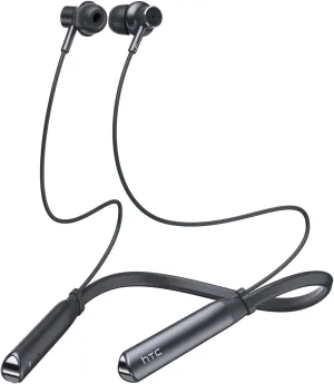 HTC Neckband Bluetooth Headphones, Bluetooth 5.3 Wireless Headphones Stereo Bass in-Ear Headsets with Mic, IPX5 Waterproof Earbuds, Neckband Earphones for Sport, Workout