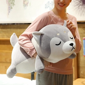Husky Plush Pillow,Huskie Stuffed Animal Toy Puppy Throw Pillow for Kids and Adults (29.5 inch)