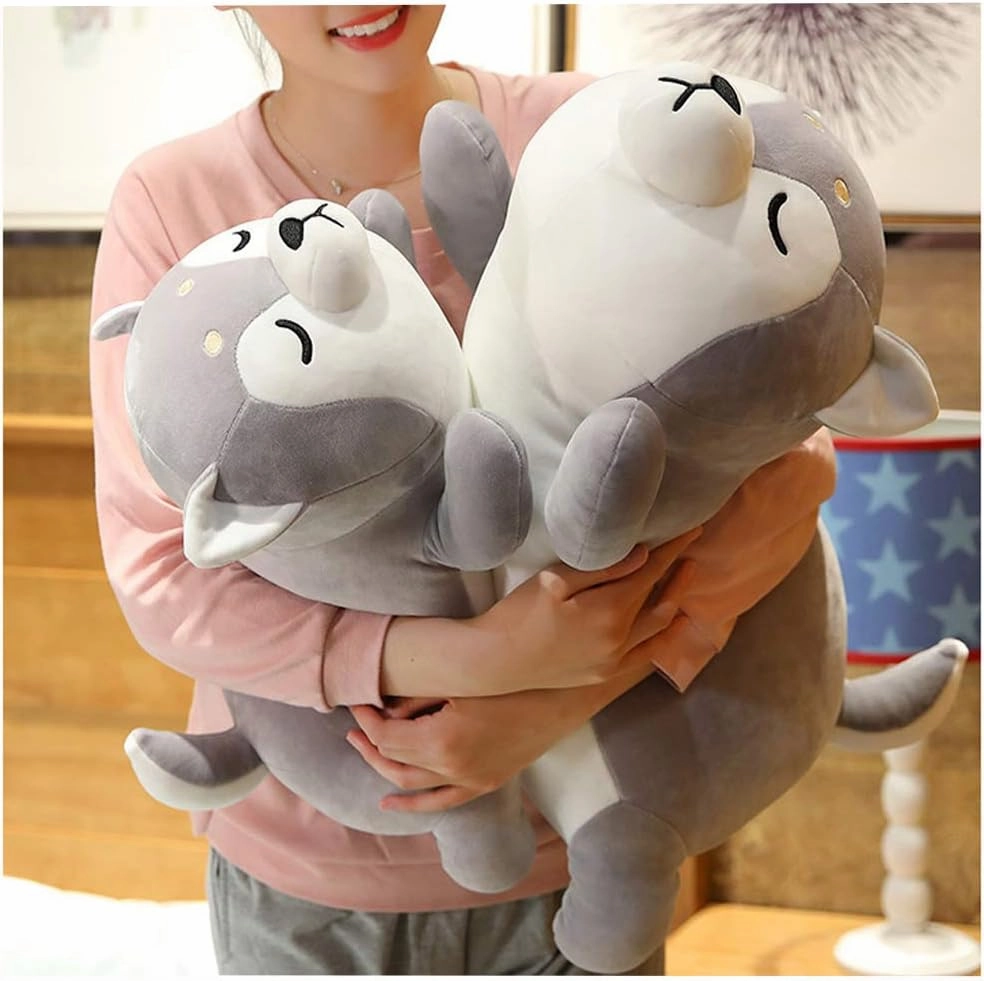 Husky Plush Pillow,Huskie Stuffed Animal Toy Puppy Throw Pillow for Kids and Adults (29.5 inch)