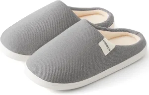 HUXMEYSON Slippers for Women, Womens Slippers Indoor Outdoor with Memory Foam, Cozy & Warm House Slippers for Woman with Anti-Slip Rubber Sole
