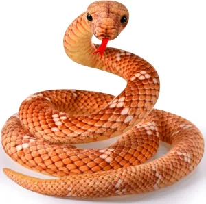 HyDren Giant Boa Constrictor Large Stuffed Animal Snake Realistic Giant Plush Stuffed Snake Toy 80 Inch Lifelike Animal Gifts for Kids Birthday Party Prank Props(Brown)