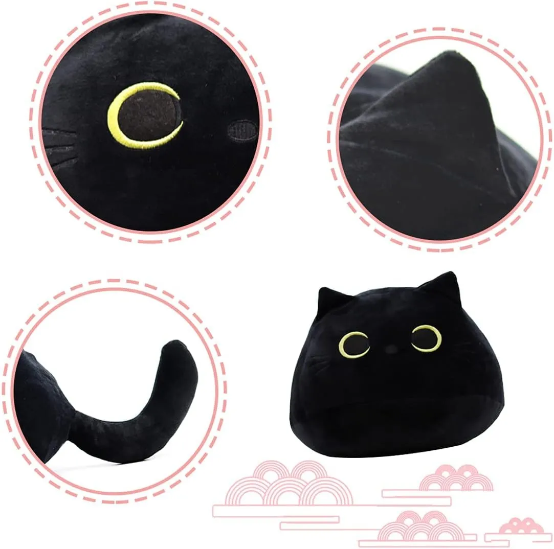 iBccly Black Cat Plush Toy: Soft, Stuffed Animal Pillow, Baby Sofa Decoration, Cat-shaped Design
