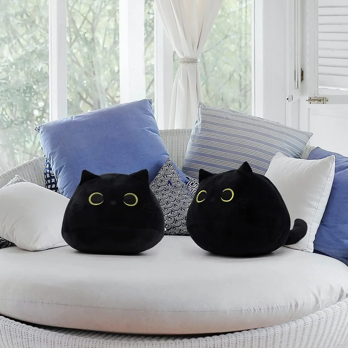 iBccly Black Cat Plush Toy: Soft, Stuffed Animal Pillow, Baby Sofa Decoration, Cat-shaped Design