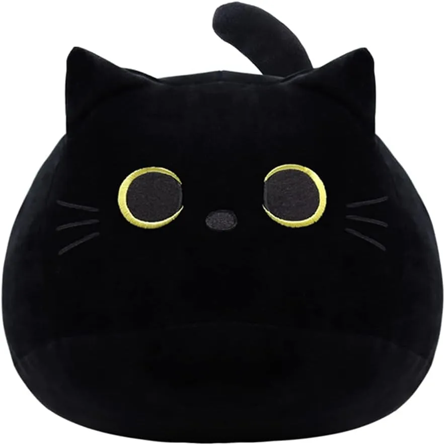 iBccly Black Cat Plush Toy: Soft, Stuffed Animal Pillow, Baby Sofa Decoration, Cat-shaped Design