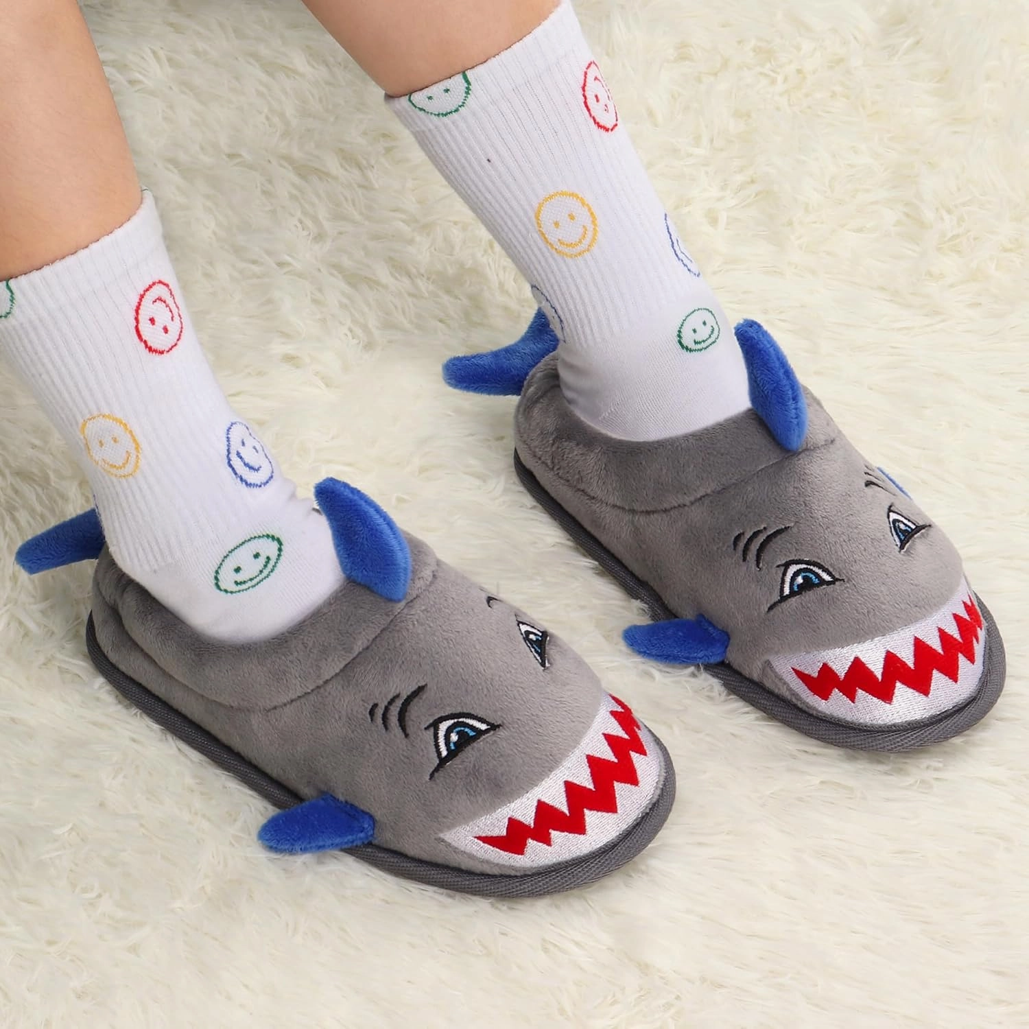 Ibeauti Cute Animal Slippers for Kids Boys Girls Memory Form Warm Plush Winter House Slippers Shoes