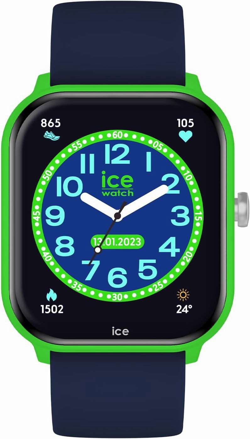 ICE-WATCH - Ice Smart Junior 2.0 - Square Connected Watch for Children with Silicon Strap - (1,75 Inches) - iOS, Android Water Resistant Smartwatch - Music Control, Games