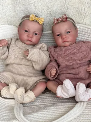 iCradle Lifelike Reborn Baby Doll 19 inch 48 cm Soft Body Realistic Look Newborn Dolls Handmade Baby Twin Doll Toy for Ages 3 