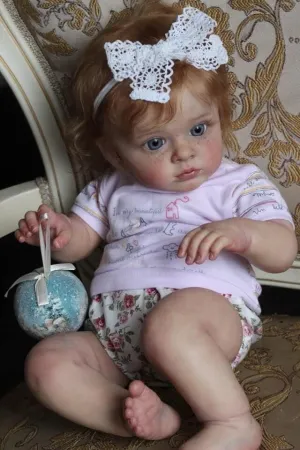 iCradle Lifelike Reborn Baby Doll 23Inch 57cm Silicone Reborn Toddler Doll Real Life Freckled Skin Baby Doll Toy Gift for Age 3 