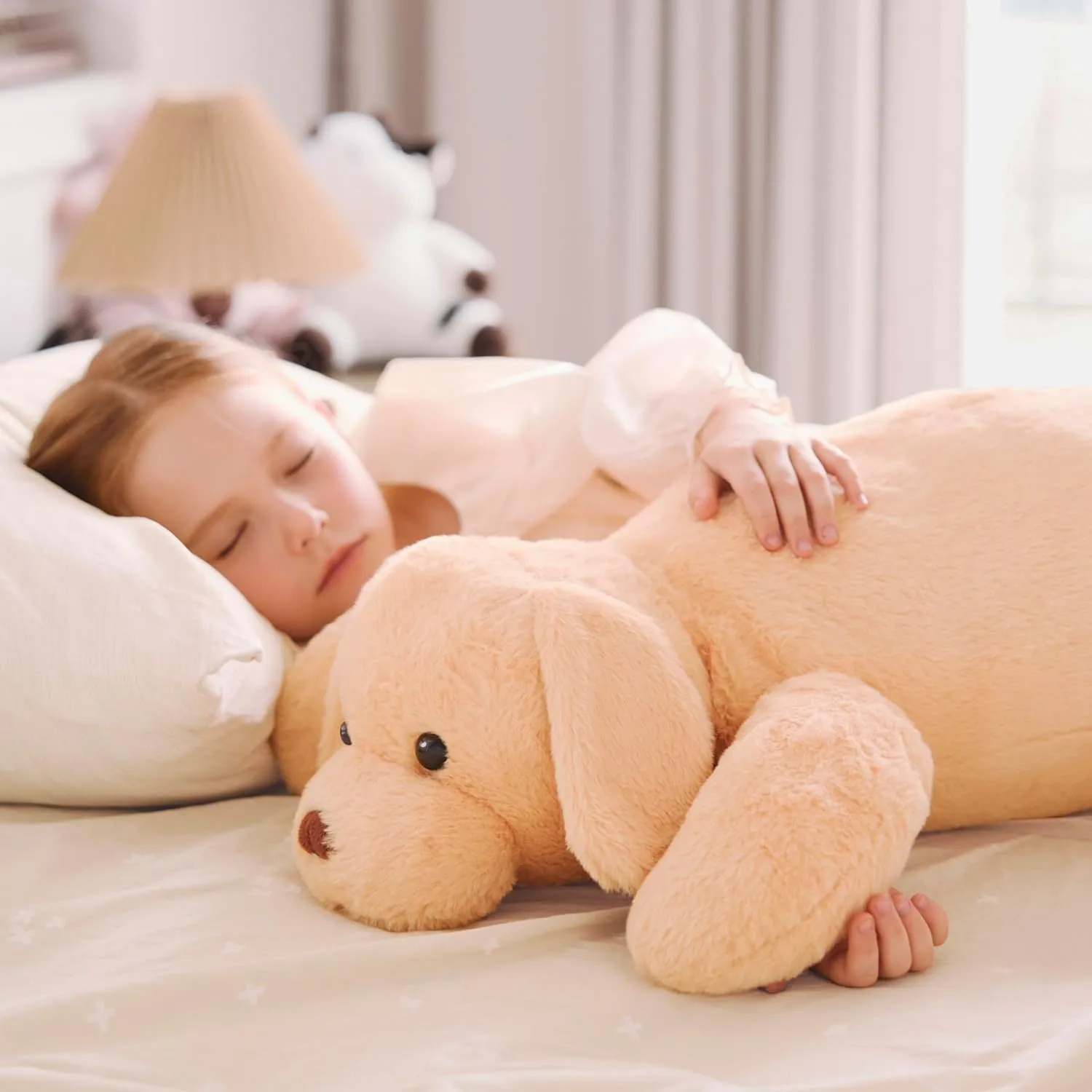 IKASA 5lbs Weighted Stuffed Animal Labrador Dog,26.5 inches Plush Toy Giant Large Big Jumbo Soft Puppy,Huge Size Cute Fat Plushie,Gift for Kids