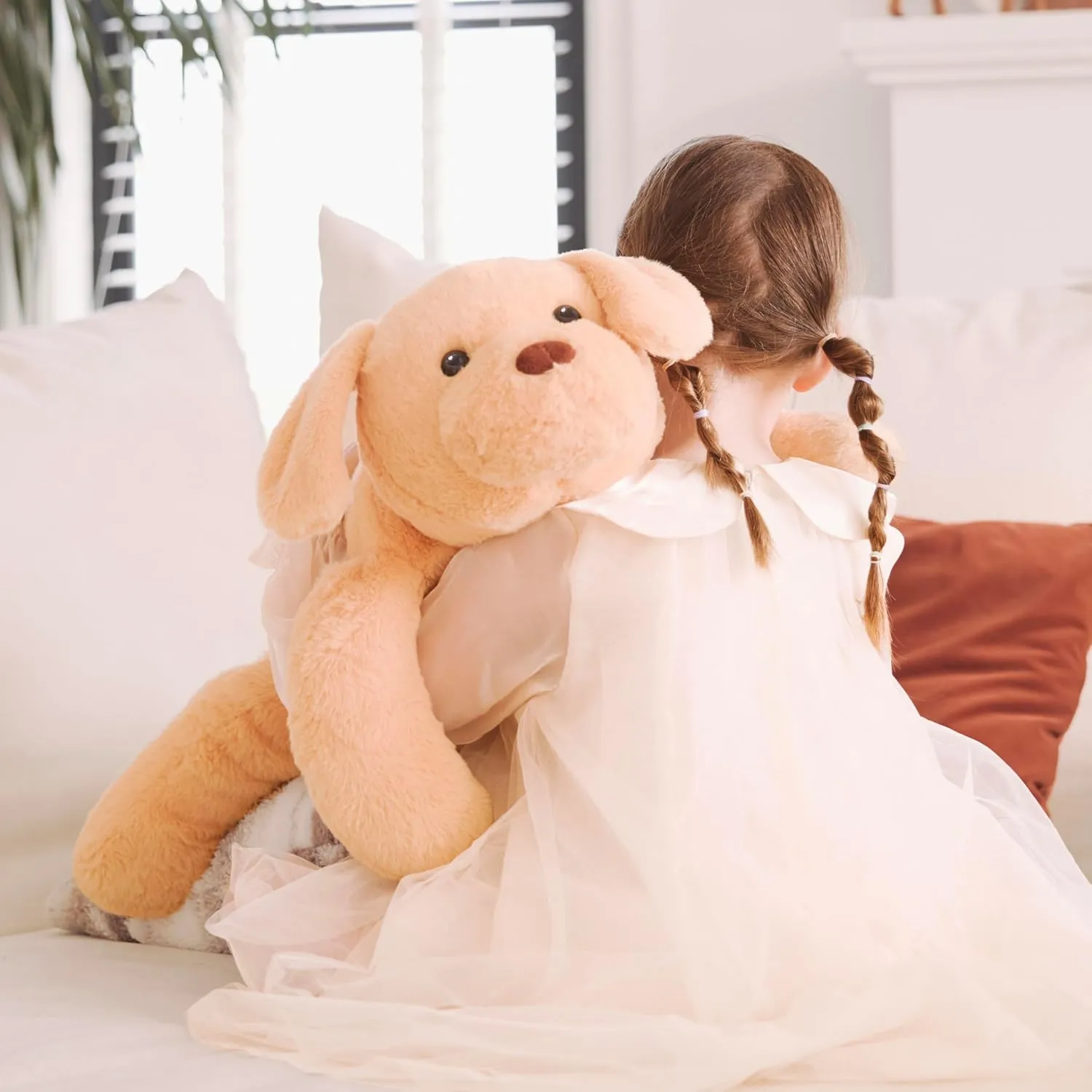 IKASA 5lbs Weighted Stuffed Animal Labrador Dog,26.5 inches Plush Toy Giant Large Big Jumbo Soft Puppy,Huge Size Cute Fat Plushie,Gift for Kids
