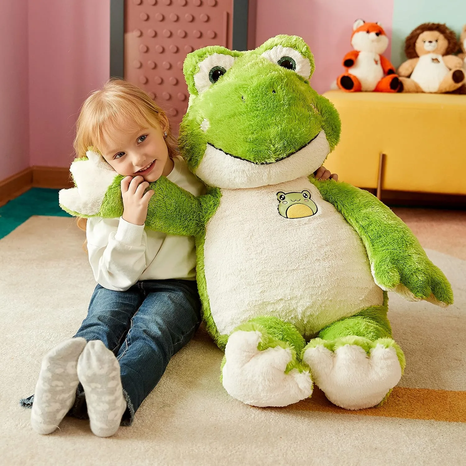 IKASA Giant Frog Stuffed Animal Plush Toy, 30" Large Huge Cute Jumbo Soft Toys for Kids Girls Boys,Gifts for Kids