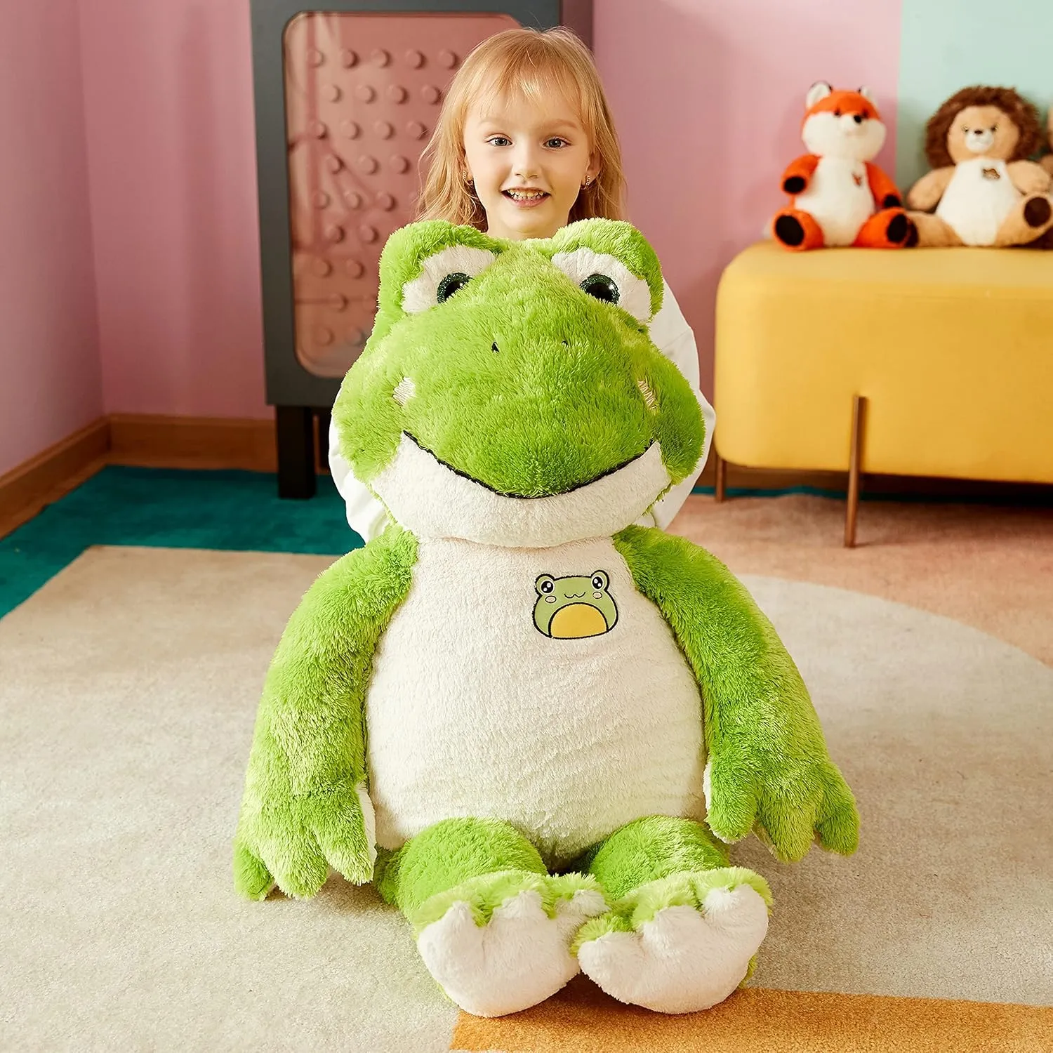 IKASA Giant Frog Stuffed Animal Plush Toy, 30" Large Huge Cute Jumbo Soft Toys for Kids Girls Boys,Gifts for Kids